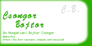 csongor bojtor business card